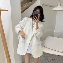 White small suit jacket for women's spring and autumn 2024 new casual niche Korean suit small stature chic top