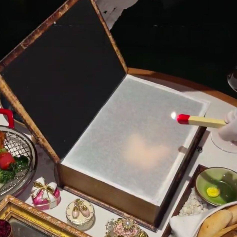 Internet-Famous Creative Magic Book Box Dinner Plate Magic Forest Secret Realm Book-Themed Dishes Light Luxury Magic Cocktail Set Tableware
