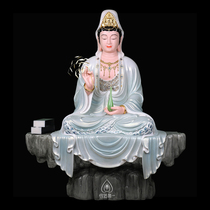 Wukong Free white Guanyin Guanshiyin Bodhisattva Scattered Cai Liang Female Golden Virgin Jade white marble Buddha Statue desktop decoration