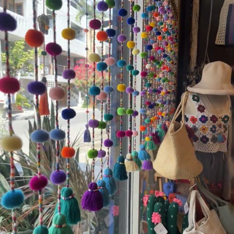 Artistic Hanging Curtain | Colorful Wooden Bead Partition Curtain | Retro Chinese Style Living Room Decoration Hanging Ornaments Finished Handmade Beading Artistic Hanging Curtain | Colorful Wooden Bead Partition Curtain | Retro Chinese Style Living Room Decoration Hanging Ornaments Finished Handmade Beading