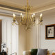 All-Copper French Vintage Candle Chandelier American Mid-Century Style Living Room Lamp Romantic Art Golden Bedroom Dining Room Lighting Fixtures