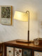 Vintage Solid Wood Floor Lamp in Wabi-Sabi Style for Living Room Next to Sofa, Bedroom, Pleated Hotel, and Guesthouse with a High-End Feel
