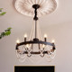 French Retro Living Room Lamp American Black High-End Pearl Chandelier Romantic Bar Cafe Bedroom Dining Room Lamp