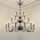 French-Style Vintage Crystal Chandelier, Black Hotel Lobby Light, Art Deco Staircase Light, Villa Living Room Light, Suspended Light