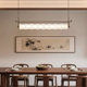 Song Dynasty Aesthetic Restaurant Chandelier, Vintage Natural Wabi-Sabi Style Bar Table Lamp, Silk Dining Table Long Strip Designer Everyday Style
