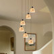 American Retro Tiffany Staircase Chandelier, French Shell Pendant Light, Duplex Rotating Light, Mediterranean Zhongshan Lighting Fixtures