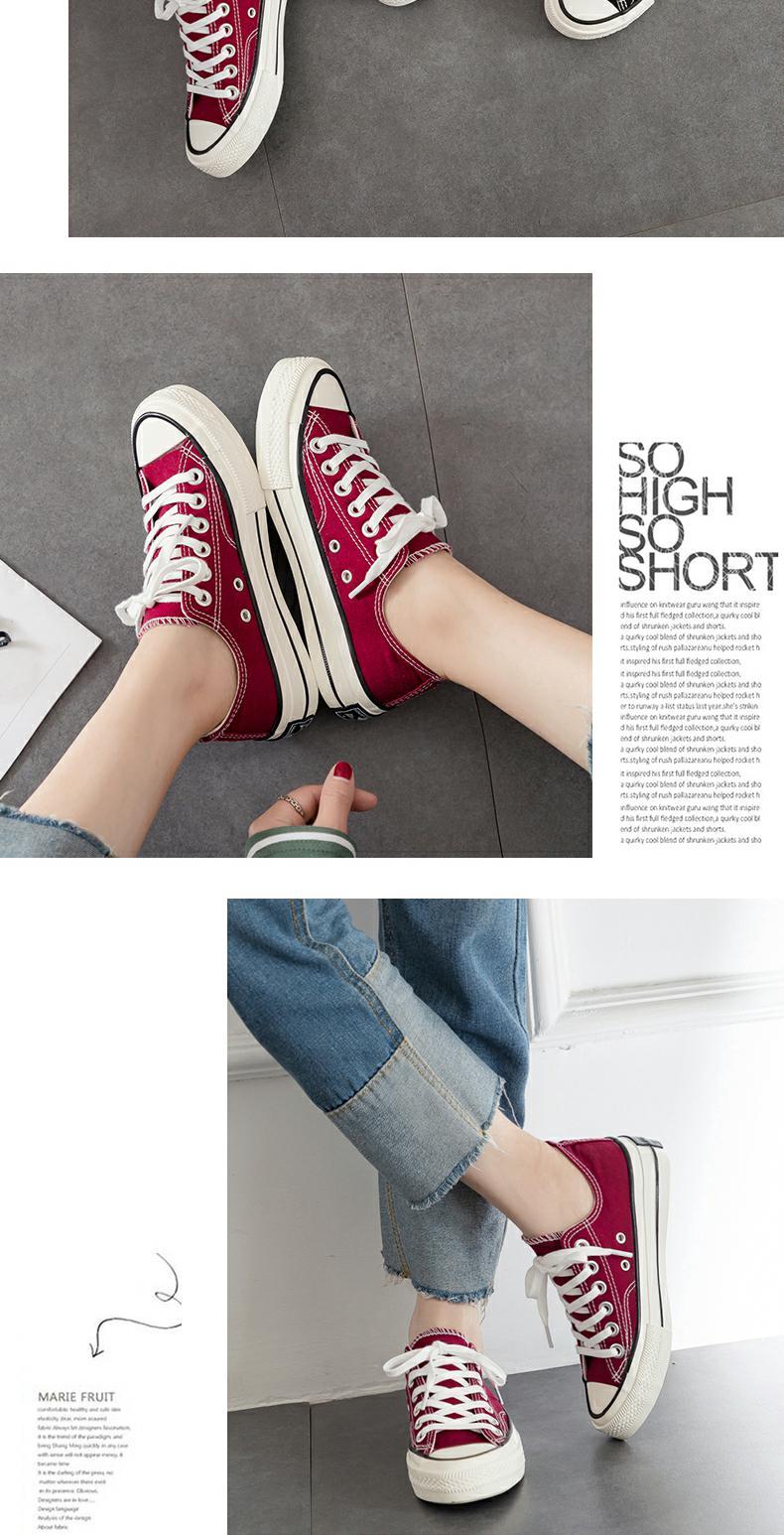 Xuân 2019 giày vải mới Giày nữ giày nhỏ màu trắng Phiên bản Hàn Quốc của sinh viên hoang dã retro Hồng Kông nếm thử giày thường giầy dép juno