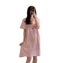 Pajamas can be worn outside Korean style summer pure cotton 2020 short-sleeved Pink Panther sweet fresh and cute new pajamas for women summer