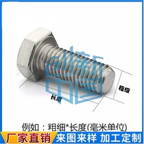 201 stainless steel outer hexagonal bolt M6M8M10M12 Outer hexagon 20 * 25 * 30 * 40 * 50 * 60-150 * 60-150