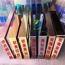 Black Titanium rose gold titanium mirror antique copper brushed without fingerprint stainless steel screen partition background glass frame