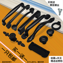 Cabinet drawer handle American black wardrobe door handle Modern simple European cabinet single hole small handle Bedroom