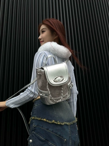 Оригинальный розовый маленький рюкзак, сумка, крокодиловый принт