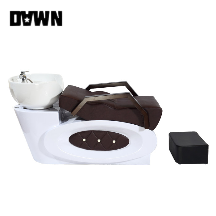 Manufacturer direct sales new glass fiber shampoon bed ceramic basin flush head flushing massage bed beauty hair salon hair salon hair salon