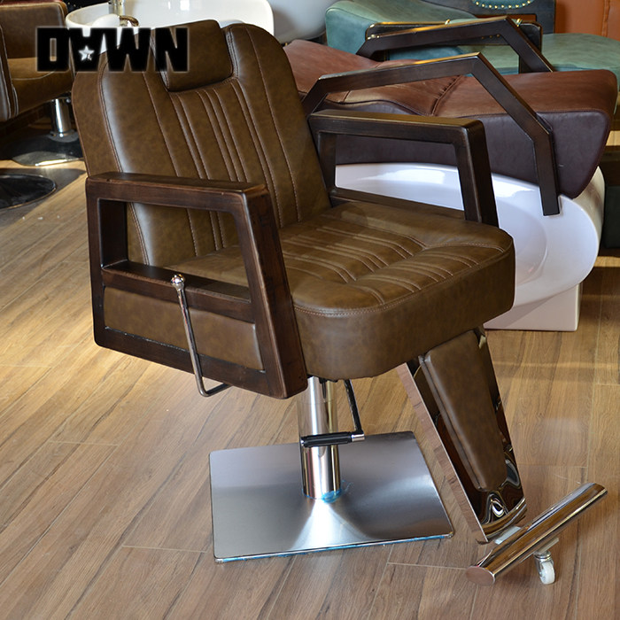 Manufacturer direct sales retro solid wood haircut chair cut hair beauty hair chair Chinese hair salon haircut shop upscale new special price