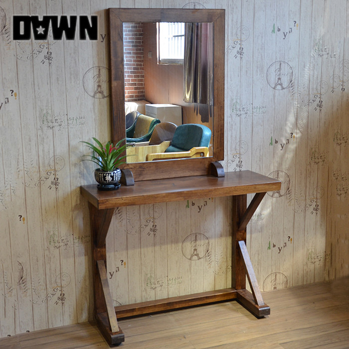 Manufacturers direct sales of retro-solid wood mirror hair cutting mirror cosmetic beauty high-end new