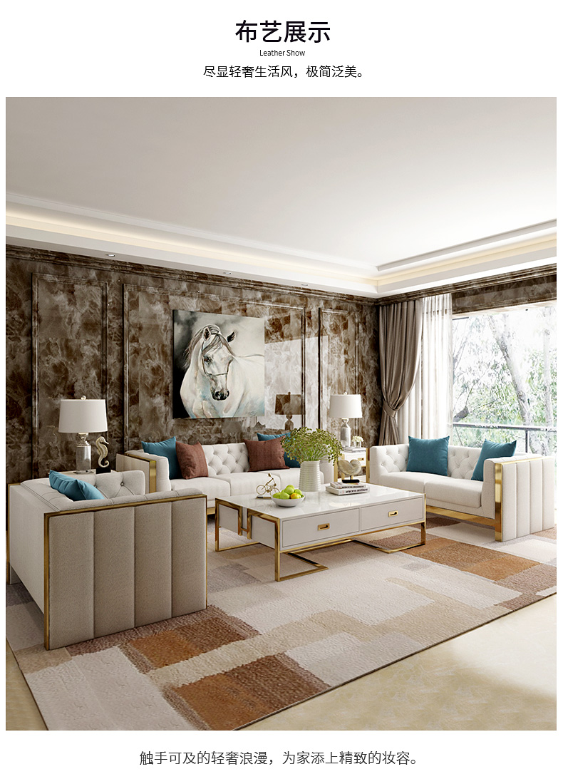 Tần đồ nội thất hổ Art Buppee sofa da lớp đầu da ánh sáng sang trọng căn hộ nhỏ phòng khách hiện đại phong cách châu Âu tối giản - Ghế sô pha sofa cao cấp nhập khẩu