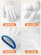 găng tay chống nóng Lu Yuanxiang sợi găng tay làm việc sợi bông nguyên chất sợi bảo hiểm lao động làm việc sợi trắng chống mài mòn bảo vệ chống trượt dày nam công trường xây dựng sửa chữa ô tô găng tay bảo hộ 3m găng tay bảo hộ
