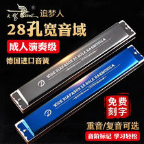 German imported sound Reed Swan dreamer harmonica advanced adult 28 hole C accent polyphonic professional performance level