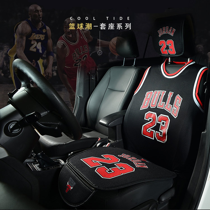 Basketball car jersey car seat cover net red seat cushion universal personality cartoon back to back James Jordan cushion