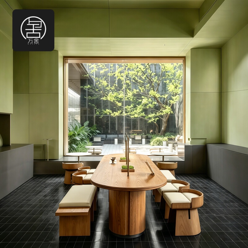 Modern Light Luxury Sales Office Reception Long Table and Chair Set, Hotel Mezzanine Leisure Area, Reading Bookshelf, Library Modern Light Luxury Sales Office Reception Long Table and Chair Set, Hotel Mezzanine Leisure Area, Reading Bookshelf, Library
