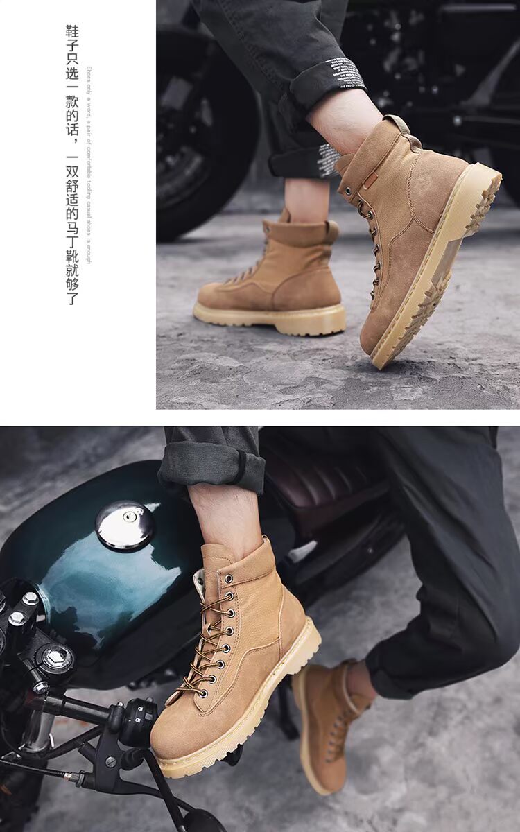 Martin boot nam 2018 mùa thu mới giày nam Giày gió Anh ủng công cụ ủng sa mạc ủng cao giầy lười