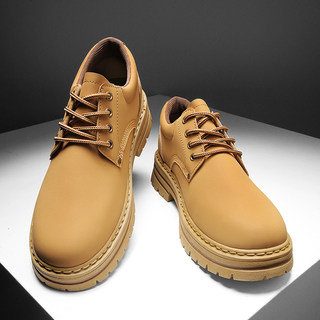 Handsome Martin Boots for Men, Winter British Style, Large Toe, High-Top Leather Boots, Youth Waterproof, Non-Slip, Outdoor Work Short Boots