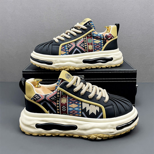 European men's shoes winter super hot bread shell toe dad shoes youth casual sports heightening small white shoes