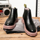High top Chelsea boots men's genuine leather winter plus velvet warm cotton shoes British Martin boots retro casual sleeve short boots