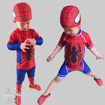Childrens swimsuit one-piece cartoon baby boy boy Korean split long sleeve quick-dry sunscreen boy swimsuit
