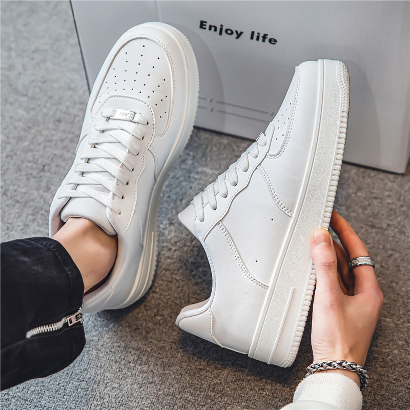 Men's Shoes, Spring Breathable Versatile Air Force One Sneakers, White Casual Trendy Shoes for Men, Spring and Autumn Styles