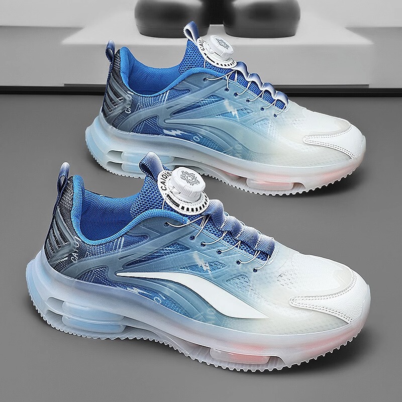 Men's Shoes, Men's Mesh Sports Running Casual Shoes with Rotating Buckle, Height-Increasing, Lightweight Trendy Dad Shoes for Spring