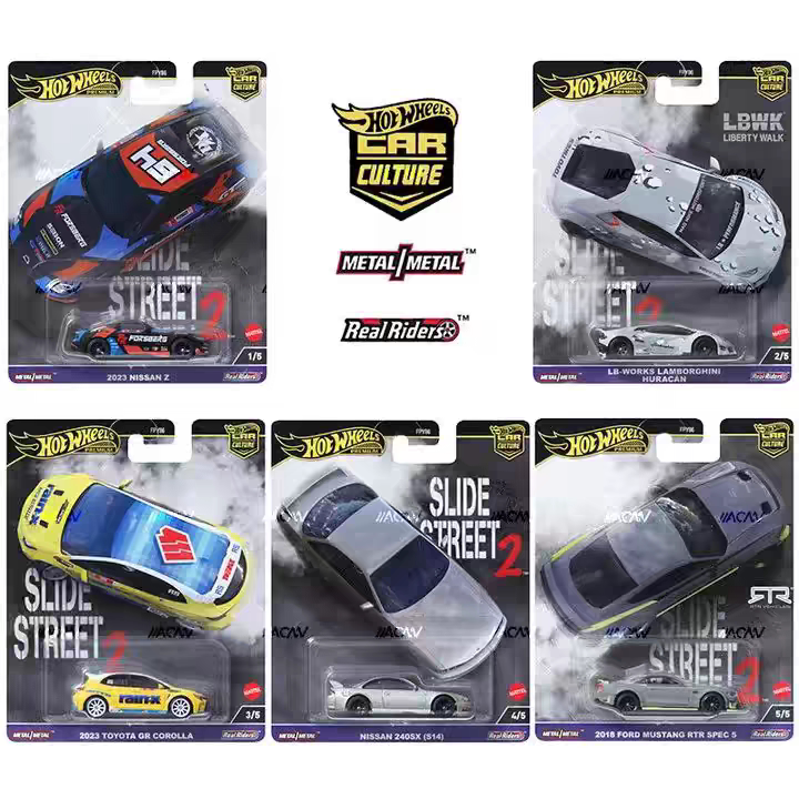 Hot Wheels Alloy Car Model Car Culture Street Drift 2 Collectible Toy Sports Car Toy Car Fpy86