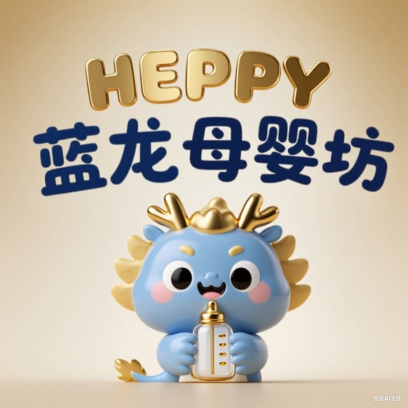 HEPPY蓝龙母婴坊的LOGO