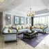 da sang trọng sofa góc kết hợp gỗ nhẹ Mỹ tân cổ điển phong cách châu Âu lớp đầu tiên của nội thất da phòng khách sẵn sàng - Ghế sô pha