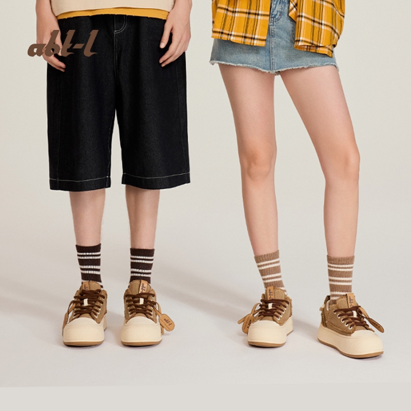 ABT-L【檀健次于文文明星同款】厚底男女情侣小白鞋休闲帆布鞋潮