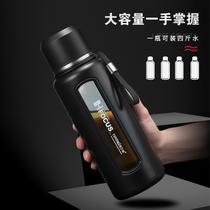 1000ML oversized large capacity summer glass double-layer anti-drop water Cup mens portable tea cup 2000ML