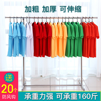 Stainless steel drying rack floor-to-ceiling single pole folding indoor balcony simple hanging clothes rack bedroom clothes hanger