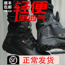 Outdoor low-top combat boots male special forces tactical mid-help training autumn and winter shoes black marine boots