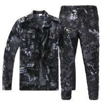Camouflage suit black python outdoor wear-resistant overalls Spring and Autumn long sleeve combat uniforms special forces military uniforms
