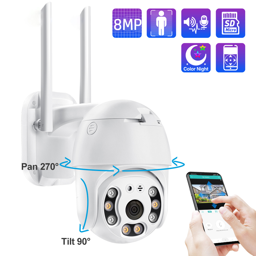 5MP 4K PTZ Speed Dome WIFI IP Wireless Security CCTV Camera