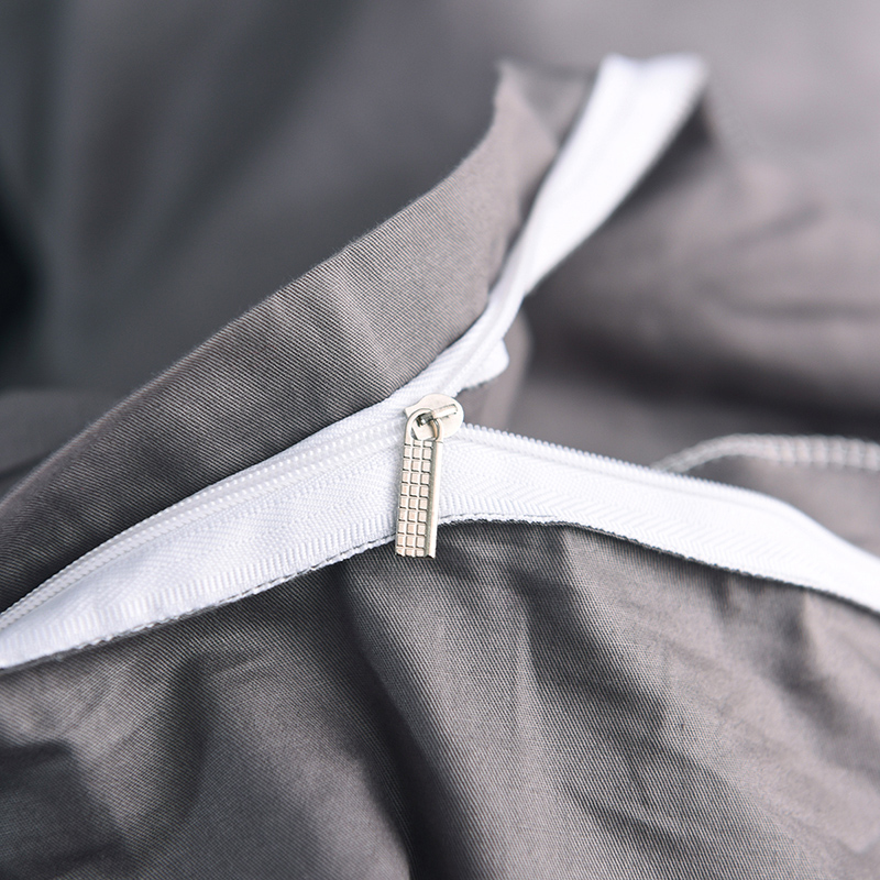Cotton bốn mùa đơn giản màu xám đậm đơn sản phẩm chăn bông twill hoạt động in rắn màu đơn sắc bao gồm chăn - Quilt Covers gối mền 2 trong 1