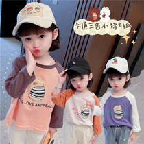 Womens treasure spring 1 Childrens base shirt Girls cotton long t-shirt Foreign style 2 children 3 baby spring and autumn long-sleeved top