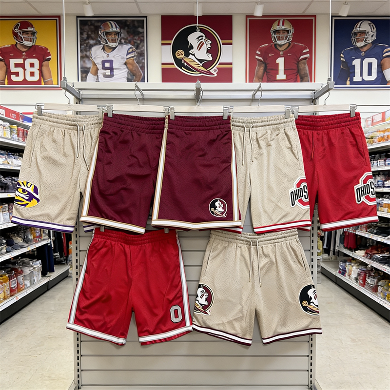 Exported to Foreign Countries Ncaa College League Team Double Mesh Quick-Drying Shorts Casual Sports Fitness Basketball Pants