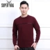 Superyang Dingji cừu 18 mới mùa đông vòng cổ áo thun thời trang đáy người đàn ông áo len cashmere áo len áo khoác jean nam Áo len Cashmere