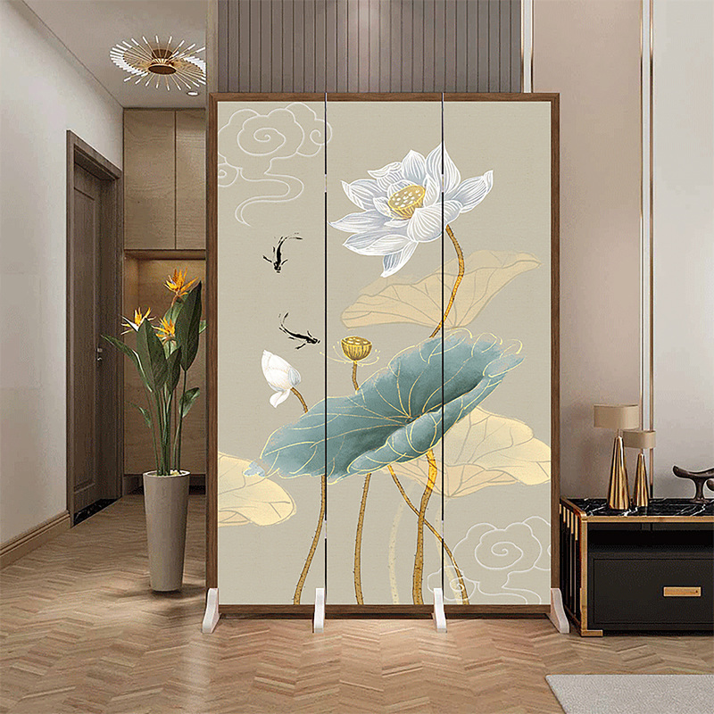 New Chinese-Style Screen Partition for Living Room Entrance, Home Use to Block Off Bedroom, Office, Movable Folding Screen for Bathroom, Entryway Wall New Chinese-Style Screen Partition for Living Room Entrance, Home Use to Block Off Bedroom, Office, Movable Folding Screen for Bathroom, Entryway Wall