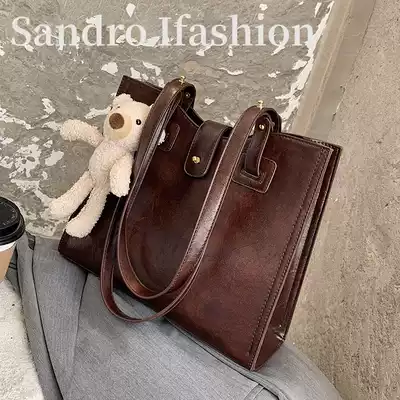 Sandro Ifashion retro big bag women's large capacity all-match portable shoulder bag fashion totter bag trend