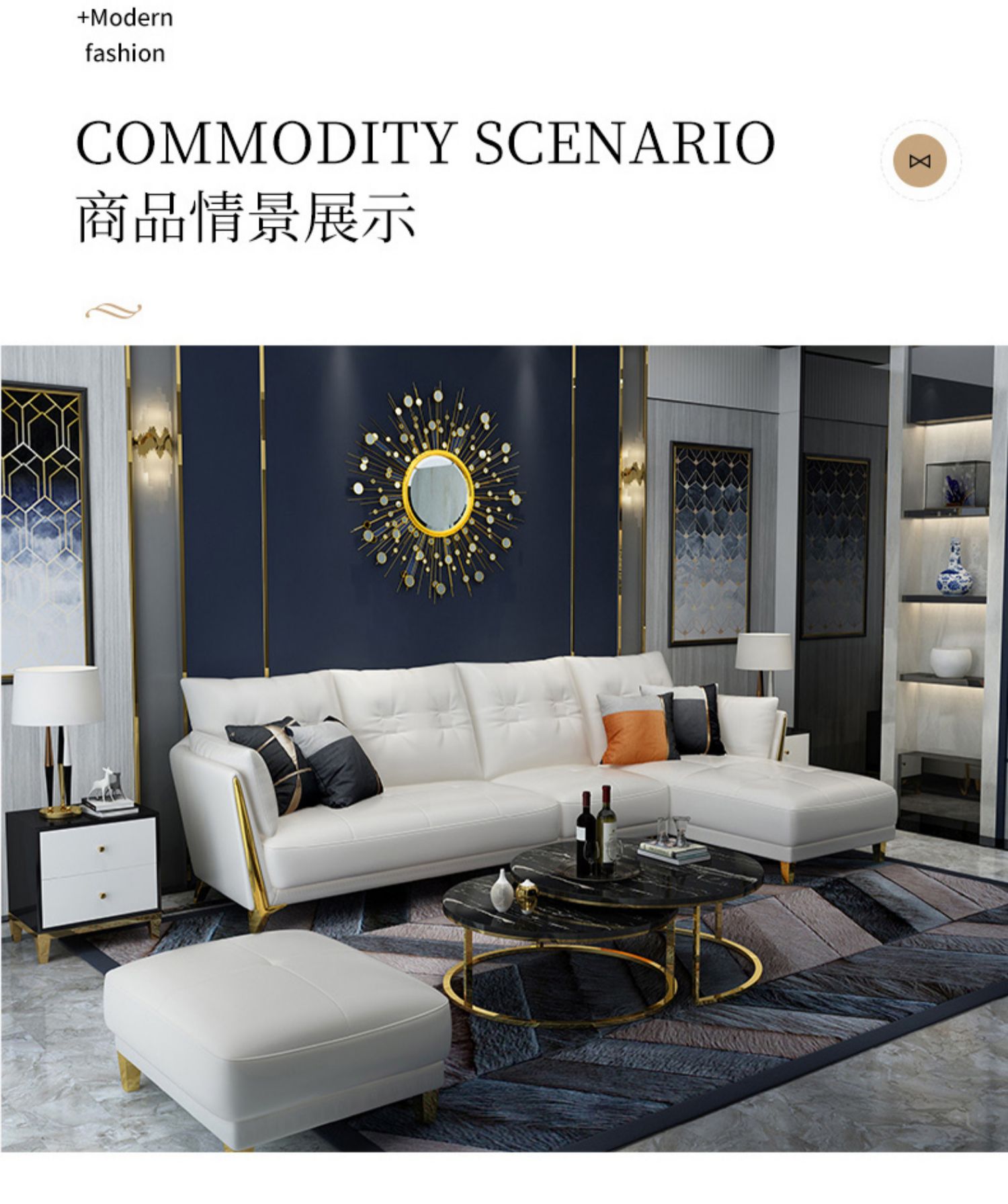 Hậu hiện đại nhỏ gọn sofa da da bò Bắc Âu Mỹ căn hộ nhỏ ở góc phòng khách sofa chaise ánh sáng sang trọng - Ghế sô pha ghế sofa văn phòng