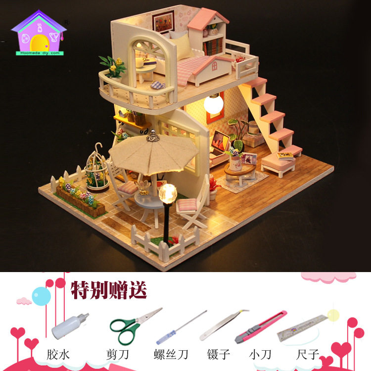 New manual assembly cabin model Pixy attic creatively to give girls birthday birthday home gift