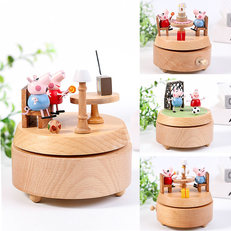 Manufacturer wooden craftsmanship giftsAccessibility music box handcrafted beech octabox animal creative new holiday birthday gift