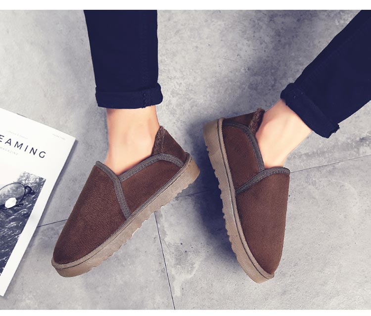 Giày tuyết mùa đông cho nam booties Phiên bản Hàn Quốc của xu hướng giày nam giản dị cộng với giày nhung bánh mì Anh đôi bông giày nam lacoste
